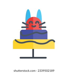 Easter Cake, Cake Vector Flat Icon