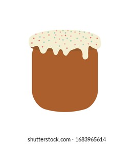 Easter cake, Easter, vector illustration isolated on white background.Element for Easter holiday design. Flat style. For posters and prints.  