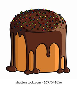 Easter cake vector isolated colorful illustration