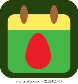 Easter calendar day, illustration, vector on a white background.