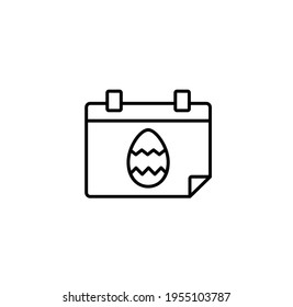 Easter calendar, easter day simple thin line icon vector illustration