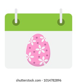 Easter calendar flat icon, easter and holiday, date sign vector graphics, a colorful solid pattern on a white background, eps 10.