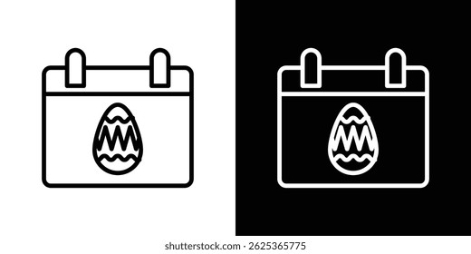 Easter calendar icon concept stroke on white background