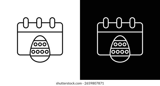 Easter calendar icon design. Thin graphic elements vector illustration