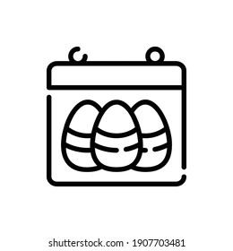 Easter Calendar Icon Logo Illustration Vector Isolated. Christ and Easter Icon-Set. Suitable for Web Design, Logo, App, and UI. Editable Stroke and Pixel Perfect. EPS 10.