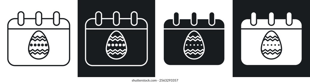 Easter calendar icon pack for app and website ui designs.