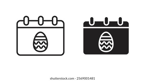 Easter calendar icon set vector graphics designs