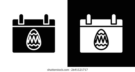 Easter calendar icon symbols. Vector illustration.