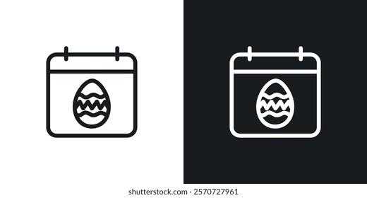 Easter calendar icons set vectors on white background.