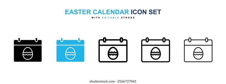 Easter calendar icons vector collection pack.