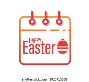 Osterkalender Linie und Symbol, Frohe Ostern und Feiertag, Kalender Vektorsymbol, Vektorgrafiken, editierbar.

