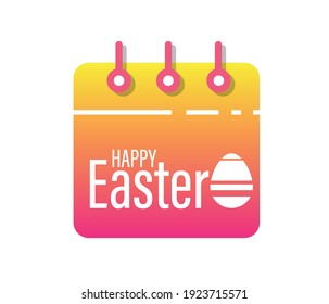 Easter calendar line and icon, Happy Easter and holiday, calendar vector icon, vector graphics, editable.
