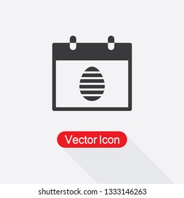 Easter Calendar Page With Egg Icon Vector Illustration Eps10