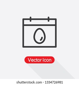 Easter Calendar Page With Egg Icon Vector Illustration Eps10