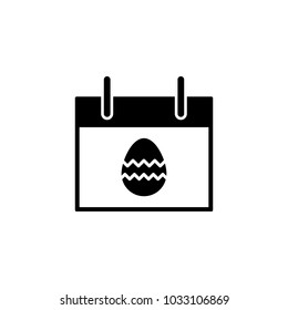 easter calendar reminder black vector icon on white background