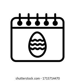 Easter calendar thin line icon isolated on white background EPS Vector