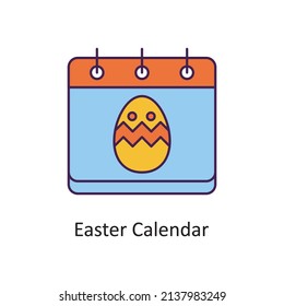Osterkalender Vektor gefüllt Outline Icon Design Illustration. Ostersymbol auf weißem Hintergrund EPS10-Datei