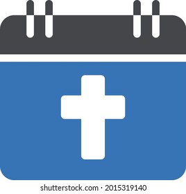 Easter calendar vector glyph colour icon