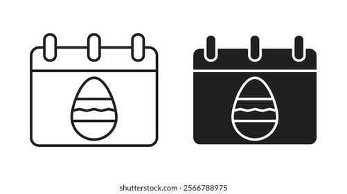 Easter calendar vector line icon illustration