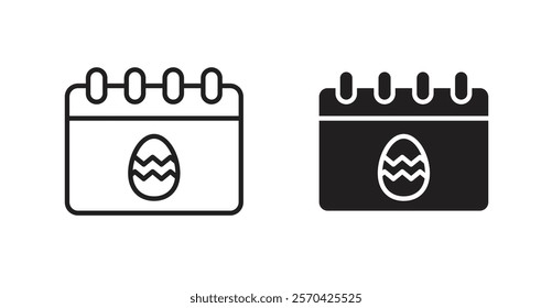 Easter calendar vector web icons set