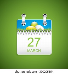 Easter calendar.Holiday vector.