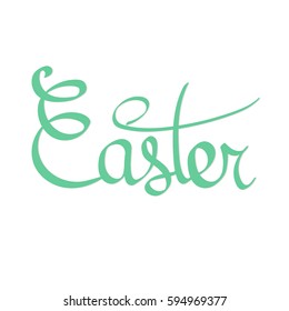 Easter, calligraphy lettering, word design template, vector illustration