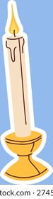 Easter candle burning light sticker