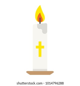 Easter candle flat icon, easter and holiday, flame sign vector graphics, a colorful solid pattern on a white background, eps 10.