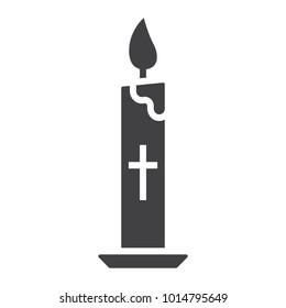 Easter candle glyph icon, easter and holiday, flame sign vector graphics, a solid pattern on a white background, eps 10.