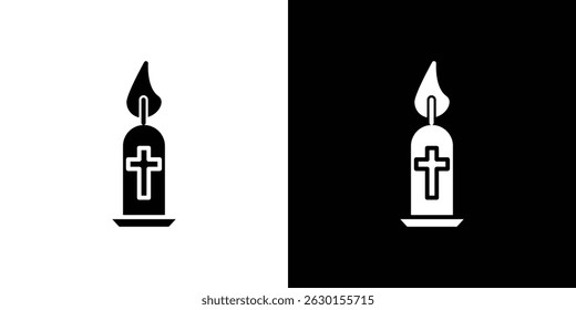 Easter candle icon concept, vector illustration