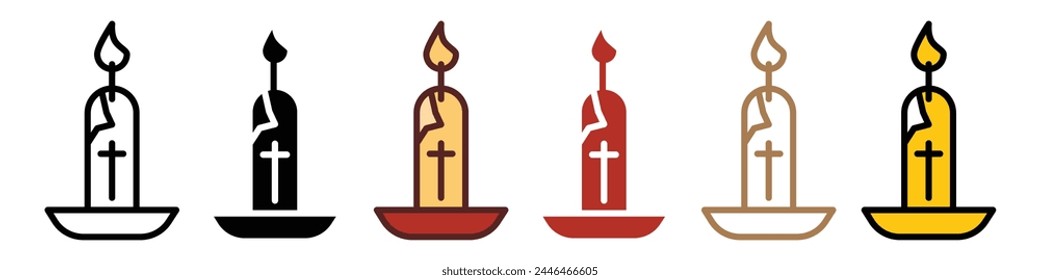 Easter Candle Icon Representing Christian Worship and Prayer in Catholic Traditions