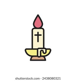 Easter Candle Icon Vector Illustration