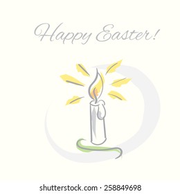 Easter candle light hand drawn illustration