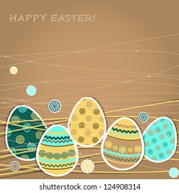 Easter Card or background with colorful paper eggs