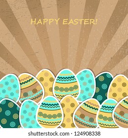 Easter Card or background with colorful paper eggs