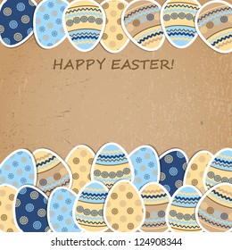 Easter Card or background with colorful paper eggs