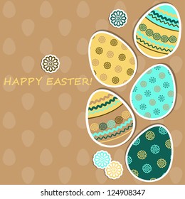 Easter Card or background with colorful paper eggs