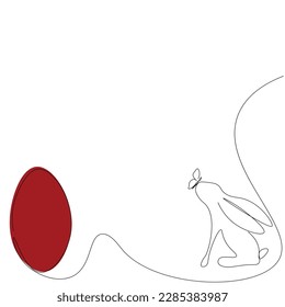 Easter card or background line drawing vector illustration