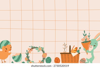 Carteles de fondo de la tarjeta de Pascua Anuncios minimalistas