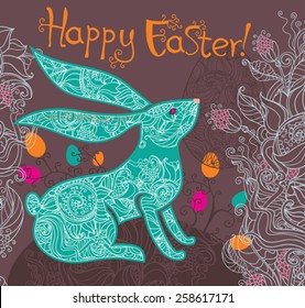 Easter card with a beautiful Bunny. 