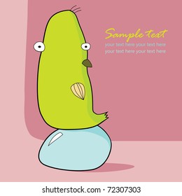 Easter card with bird and egg