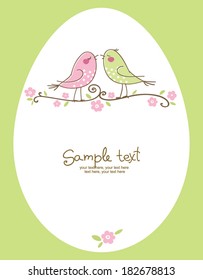 Easter card with birds