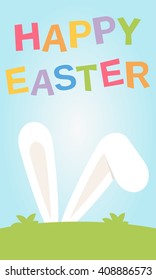 Easter card with bunny ears