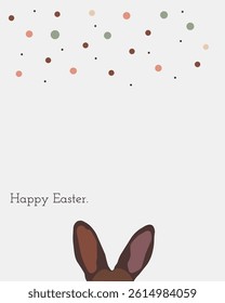 Easter Card with Bunny Ears and a Phrase. Ideal for present, card, party, celebration.
