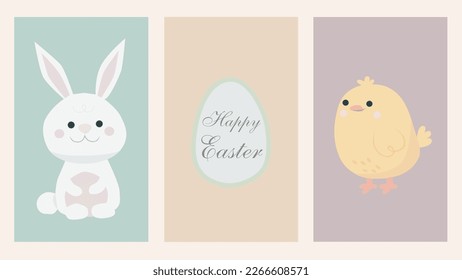 easter card with bunny and eggs