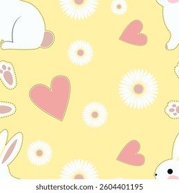 easter card with bunny and eggs pattern