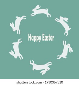 Easter card with the bunny. Gift  with rabbits torn on a light background. Vector illustration