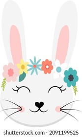 easter card with bunny illustration