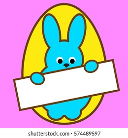 Easter card Bunny with paper and egg