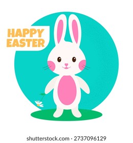 Easter card with bunny.Vector illustration.